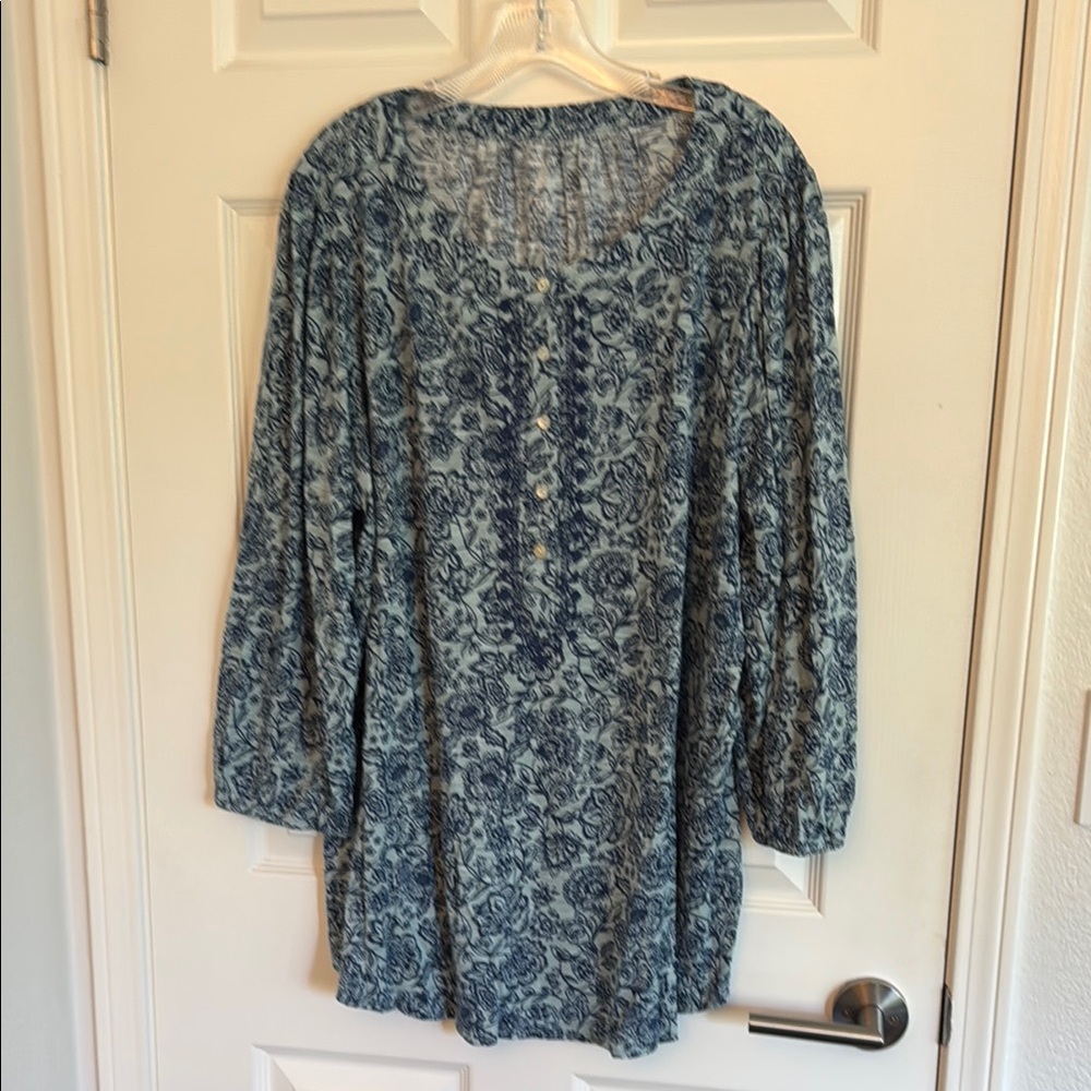 Floral Blue Women's Top